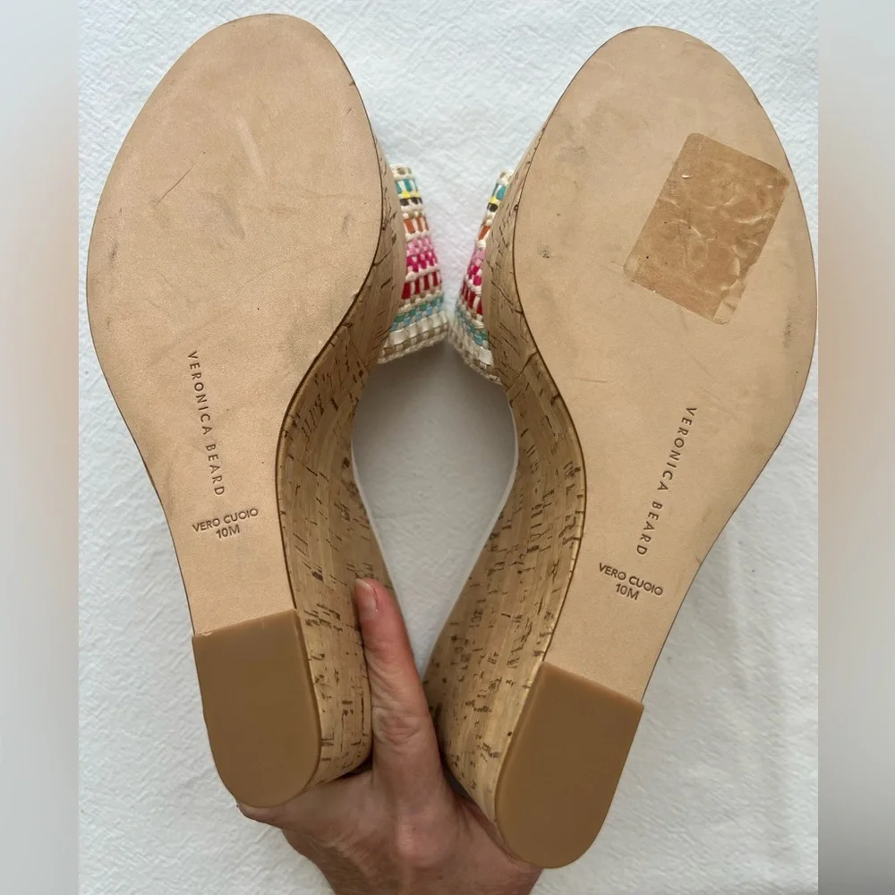 VERONICA BEARD Dali Raffia Wedge Sandals Size 10 New
